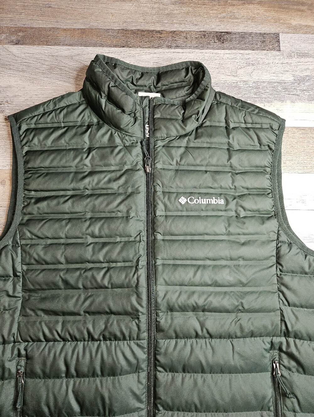 Columbia Men's XL Puffer Vest 660 Duck Down Forest Green - Picture 2 of 10